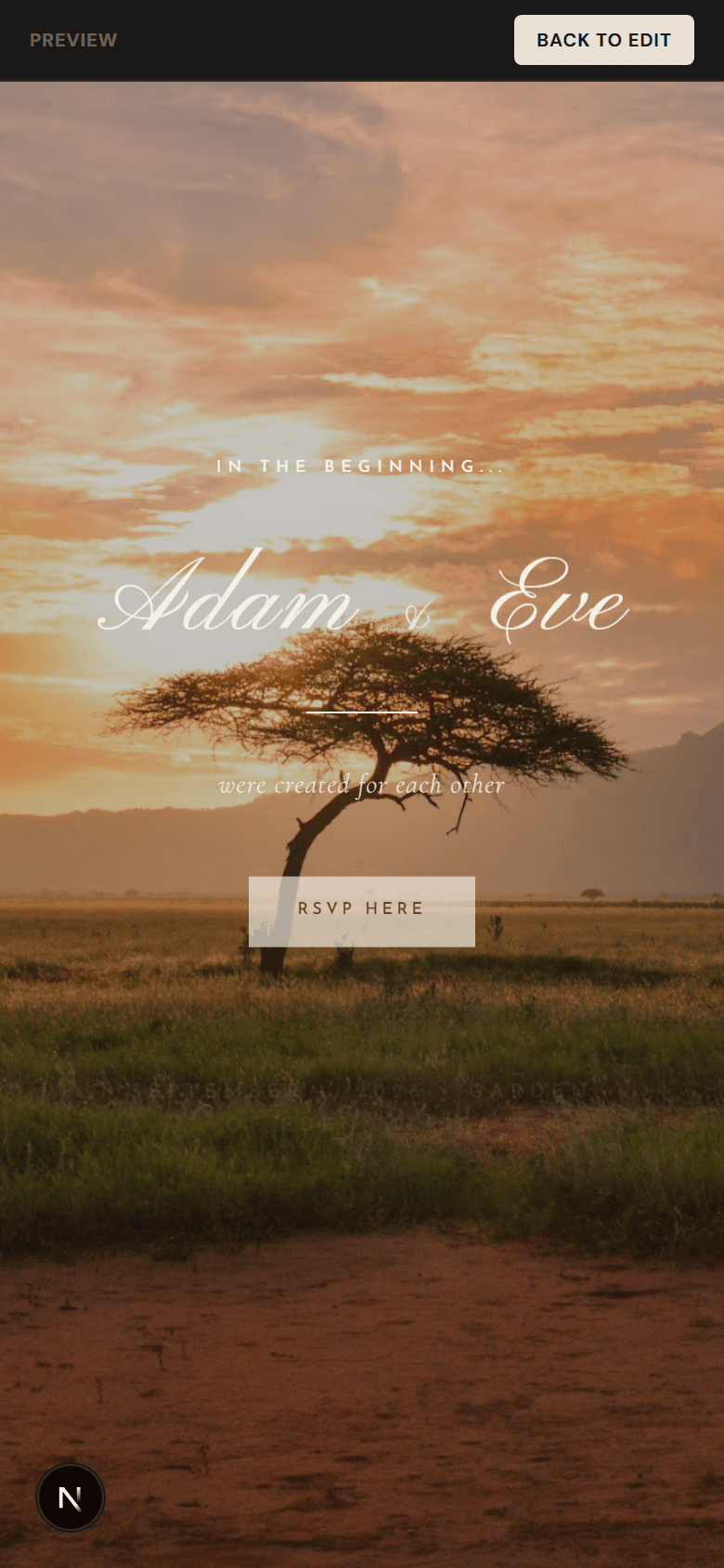 Live preview on mobile — dark mode